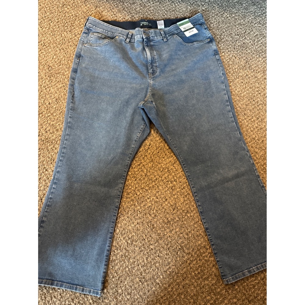 Terra & Sky Womens 26W Plus Core Bootcut Jeans Lucy Wash Recycled Blue Denim